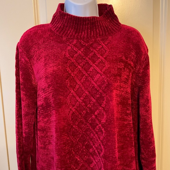 Yarn Works Pullover Velour Sweater size Large - Picture 3 of 8